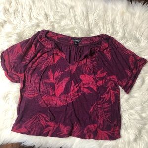 Lucky brand purple floral tassel top medium